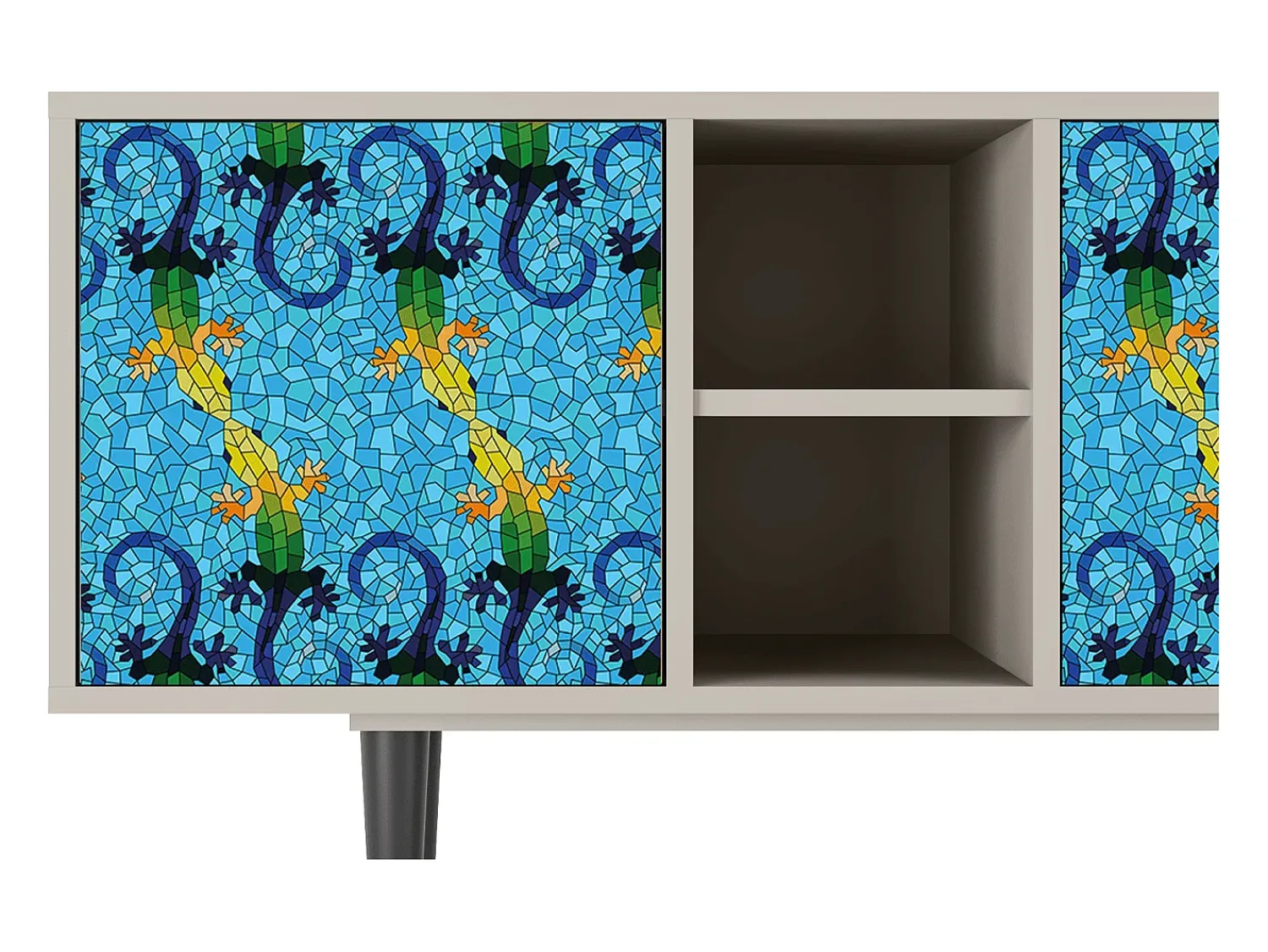 Móvel De Tv* Mueble de TV - 150х69х41 cm - T5 - Gaudi's Lizard, Areia Bege
