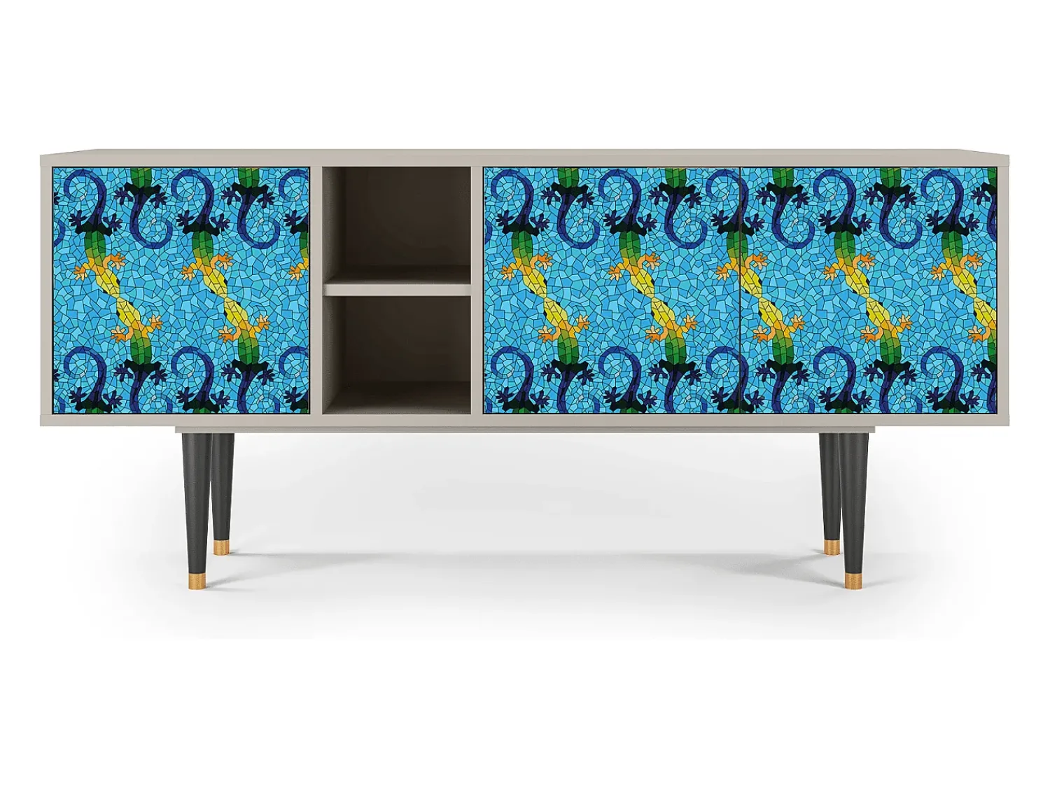 Móvel De Tv* Mueble de TV - 150х69х41 cm - T5 - Gaudi's Lizard, Areia Bege