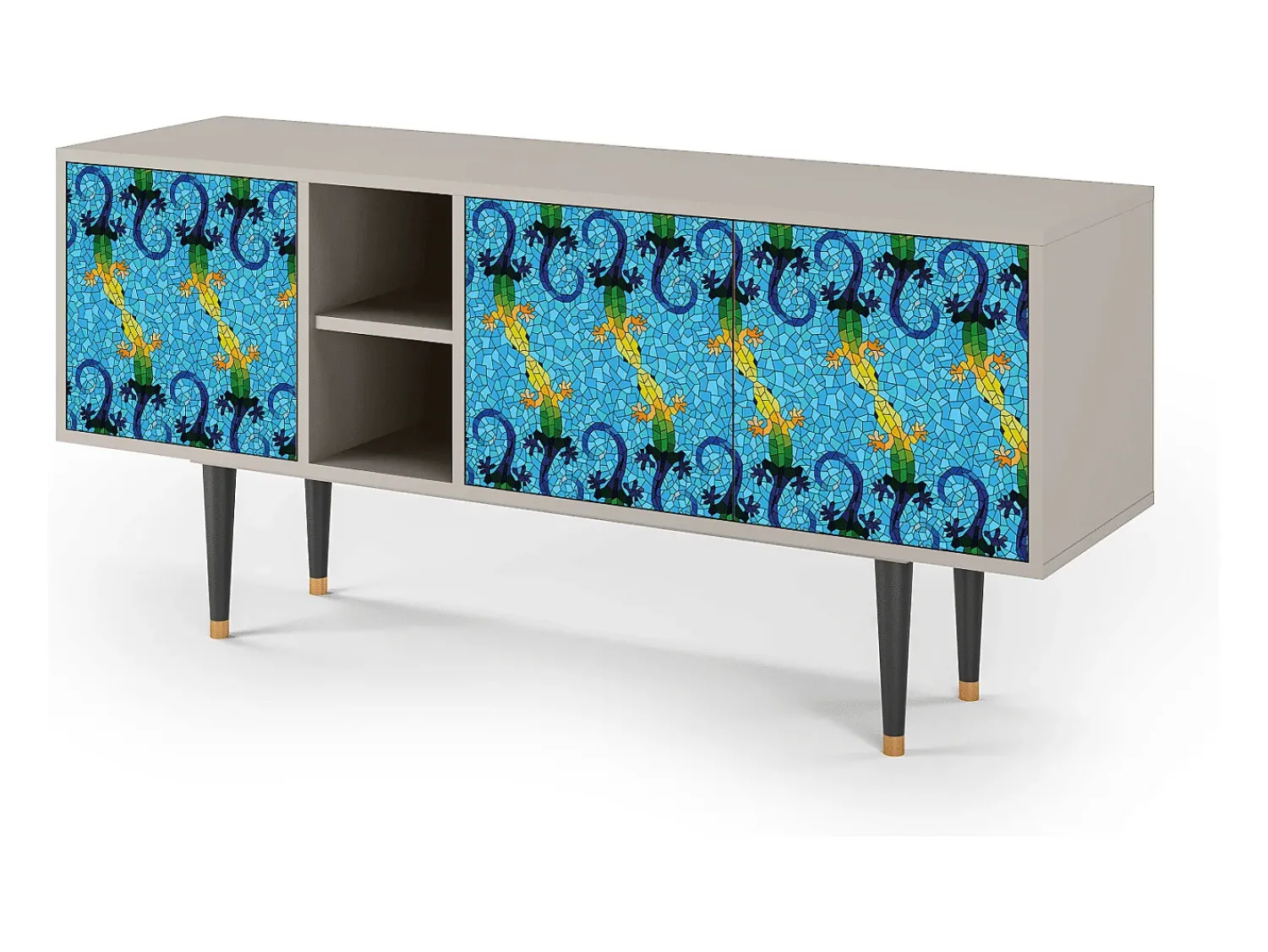 Móvel De Tv* Mueble de TV - 150х69х41 cm - T5 - Gaudi's Lizard, Areia Bege