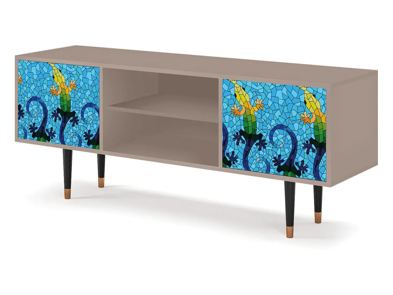 Móvel De Tv* Mueble de TV - 170х69х48 cm - T2 - Gaudi's Lizard, Latte Bege