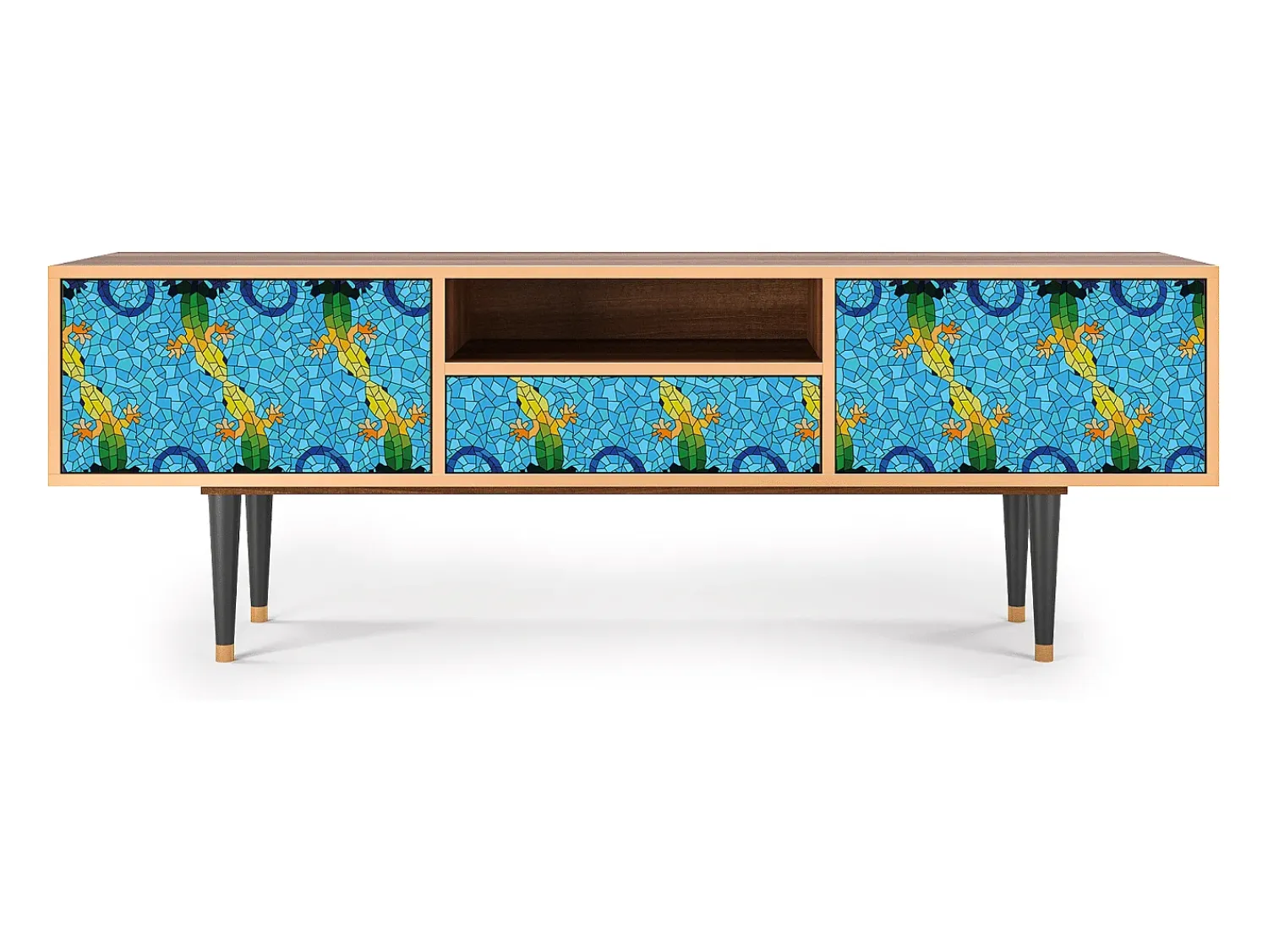 Outlet Mueble de TV - 170х59х41 cm - T6 - Gaudi's Lizard, Nogueira Castanho