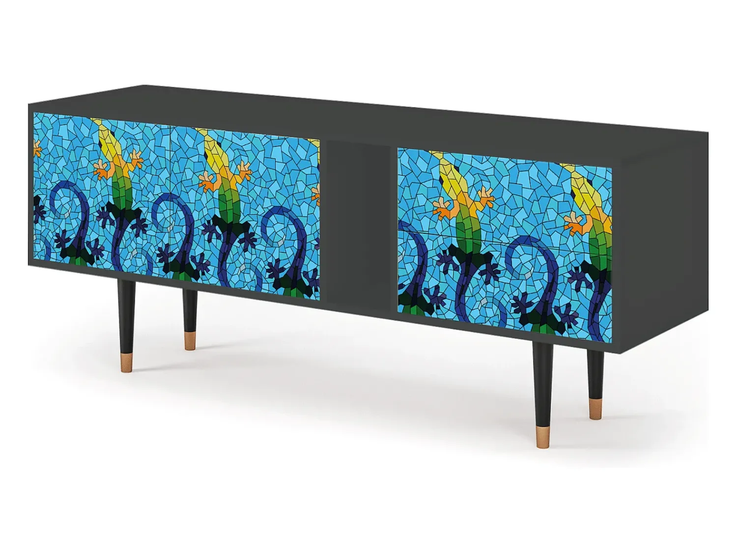 Mueble de TV - 170х69х48 cm - T1 - Gaudi's Lizard, Antracite^ Móvel De Tv