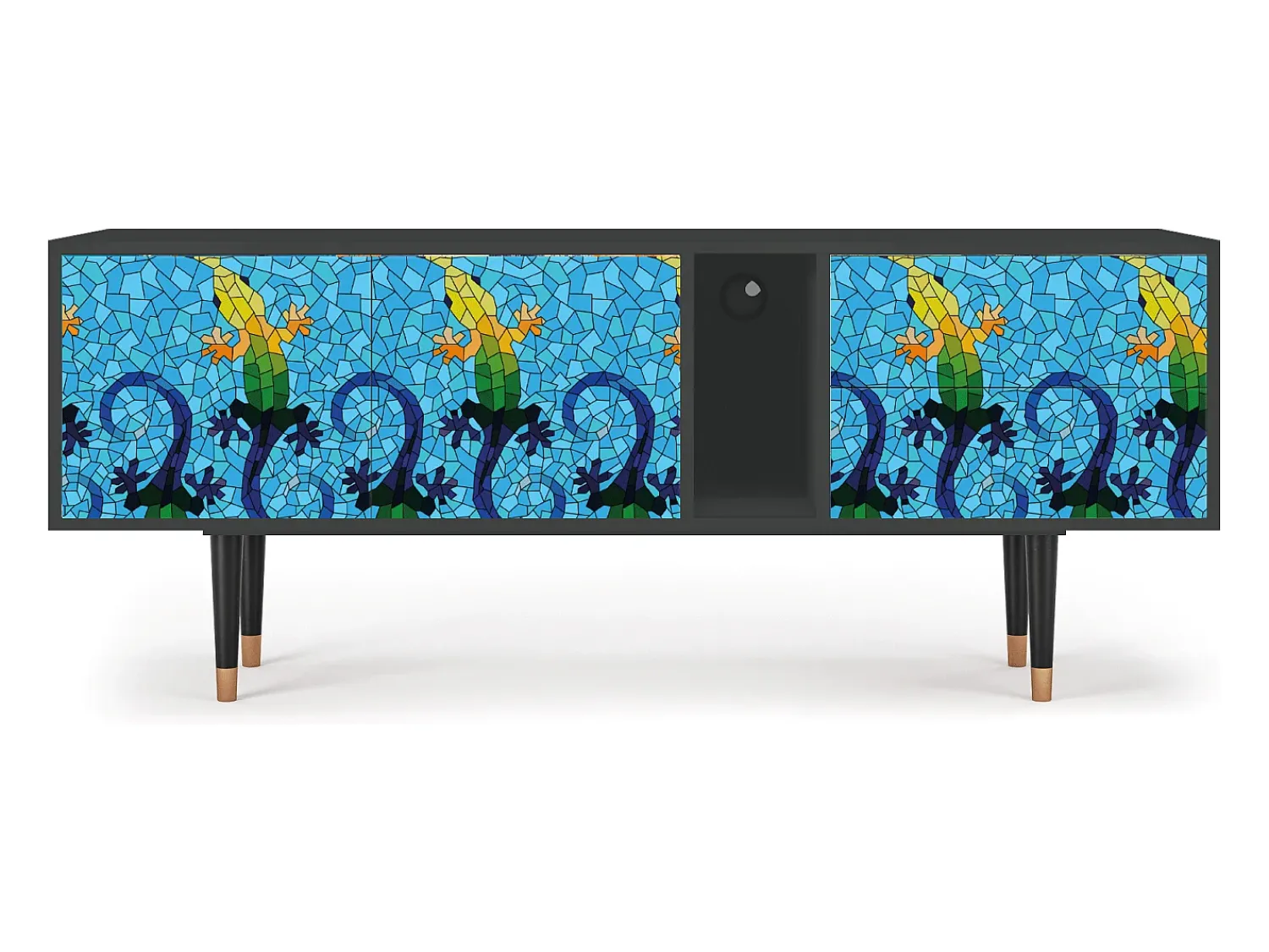 Mueble de TV - 170х69х48 cm - T1 - Gaudi's Lizard, Antracite^ Móvel De Tv
