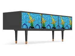 New Mueble de TV - 170х59х48 cm - T4 - Gaudi's Lizard, Antracite Cinza antracite