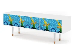 New Mueble de TV - 170х59х48 cm - T4 - Gaudi's Lizard, Branco Bege