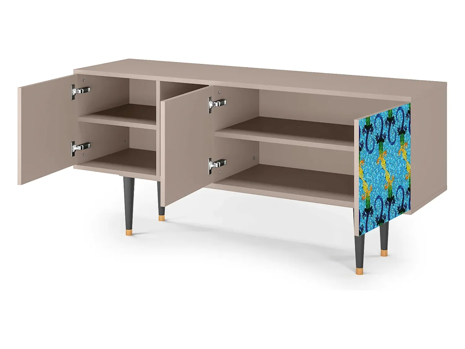 Mueble de TV - 150х69х41 cm - T5 - Gaudi's Lizard, Latte Bege