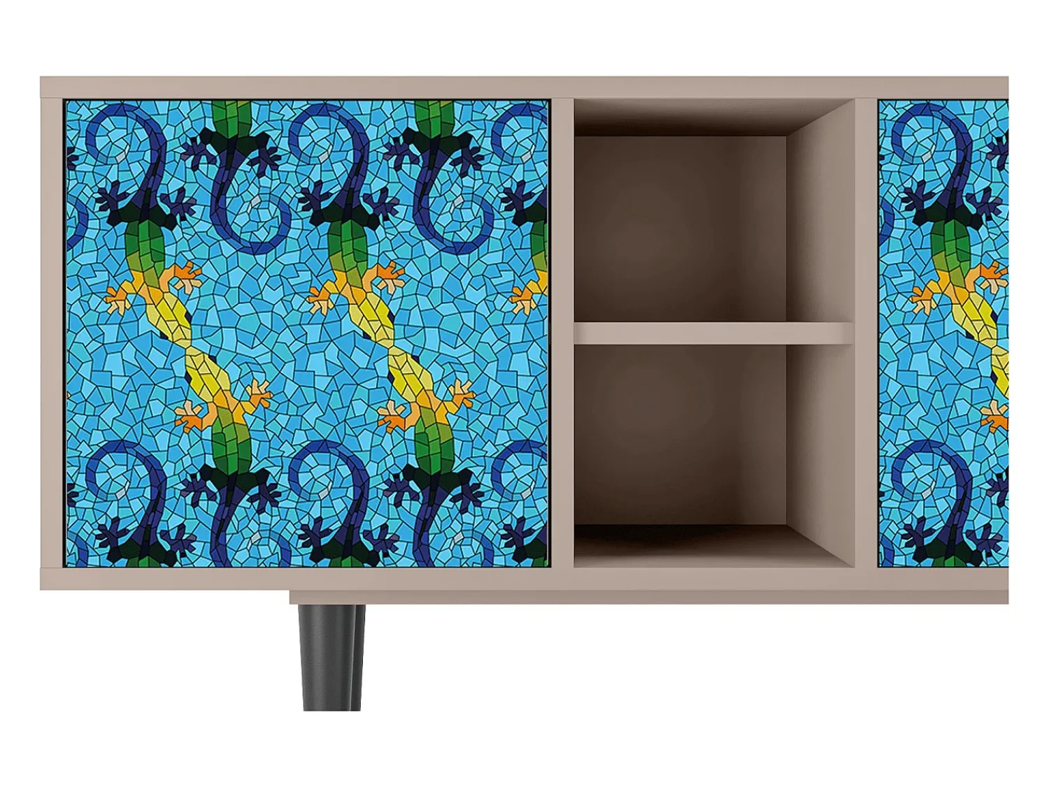 Mueble de TV - 150х69х41 cm - T5 - Gaudi's Lizard, Latte Bege