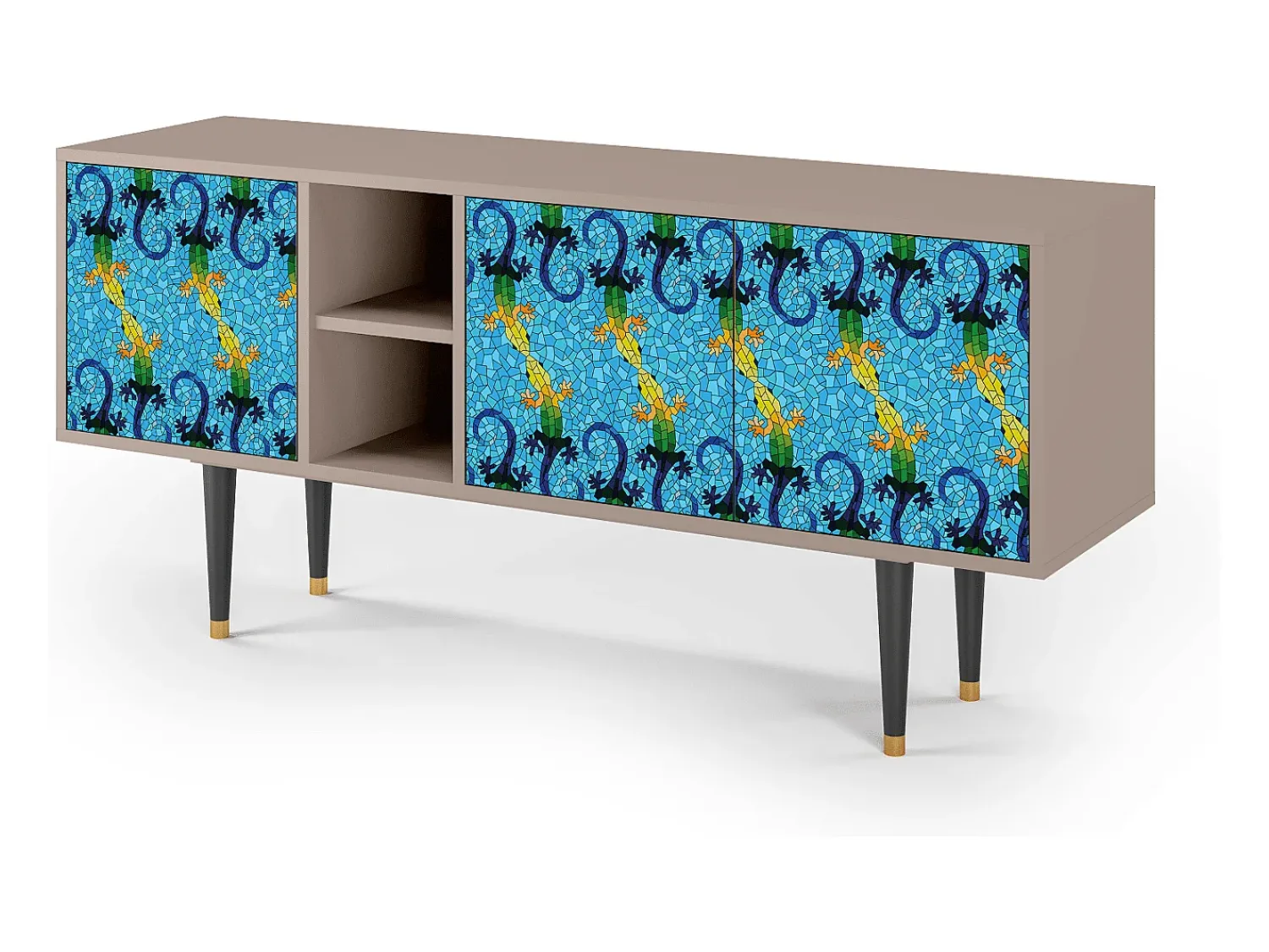 Mueble de TV - 150х69х41 cm - T5 - Gaudi's Lizard, Latte Bege