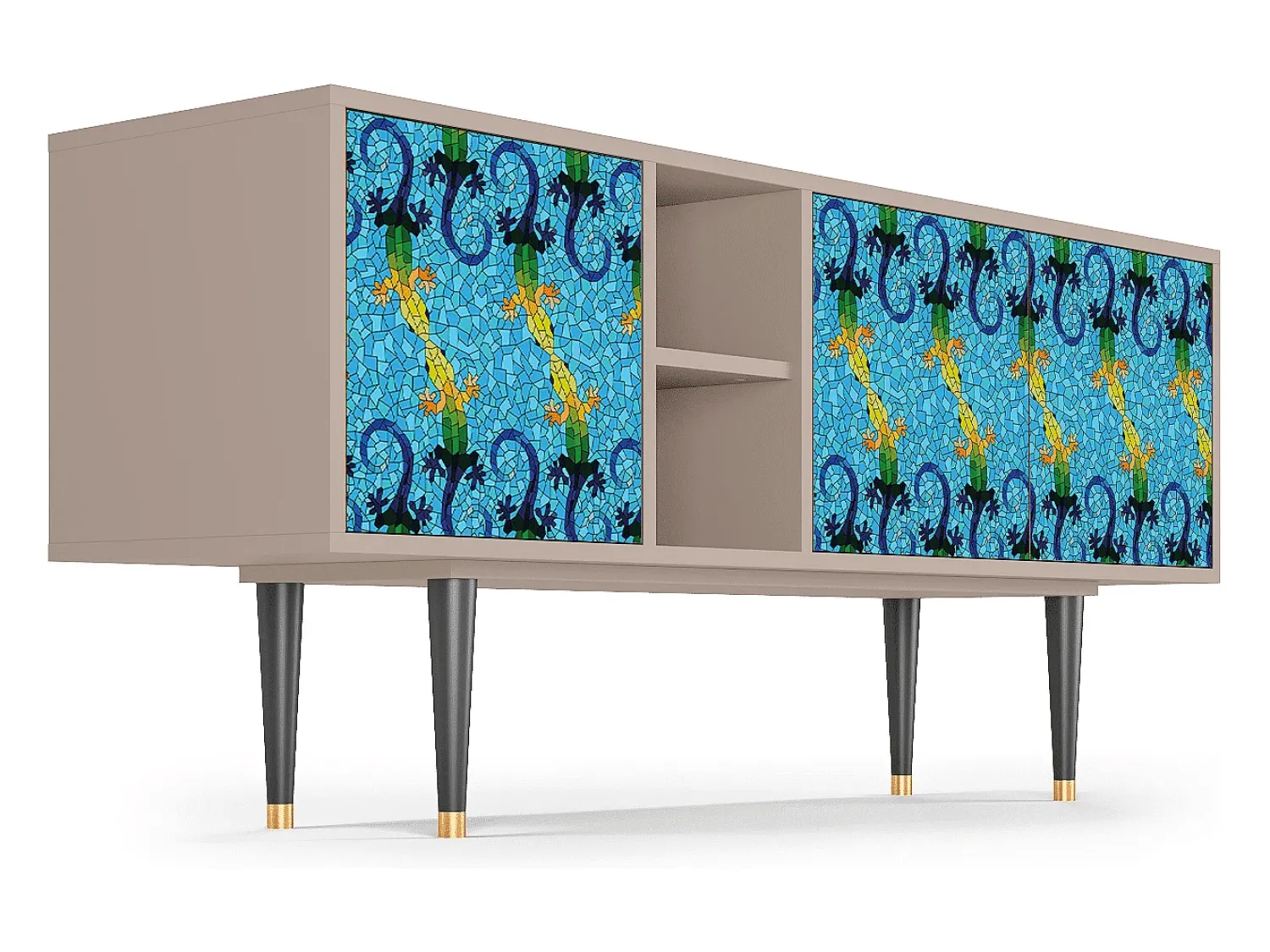 Mueble de TV - 150х69х41 cm - T5 - Gaudi's Lizard, Latte Bege