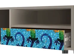 Móvel De Tv| Mueble de TV - 115х59х48 cm - T3 - Gaudi's Lizard, Areia Bege