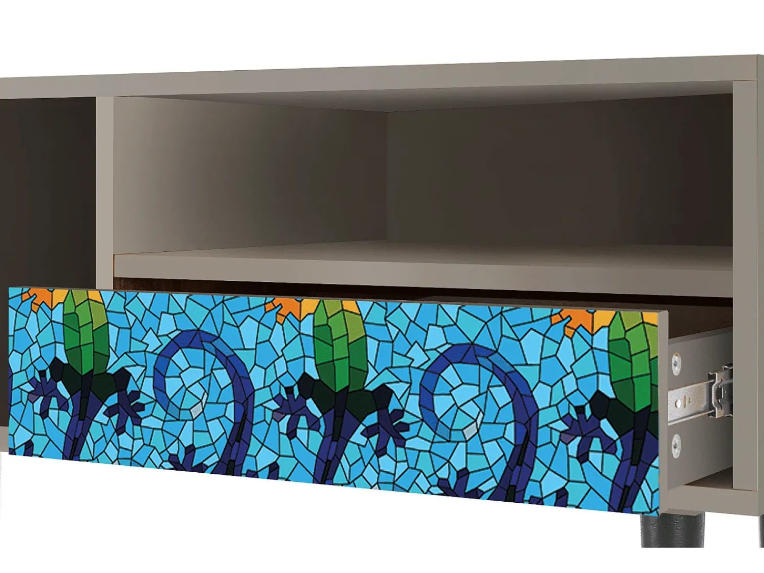 Móvel De Tv| Mueble de TV - 115х59х48 cm - T3 - Gaudi's Lizard, Areia Bege