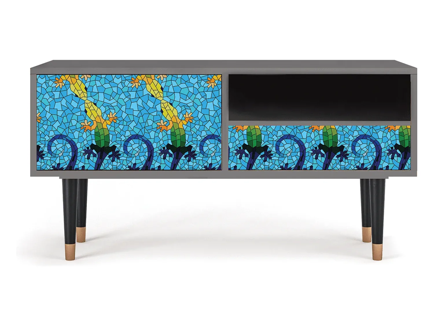 Móvel De Tv| Mueble de TV - 115х59х48 cm - T3 - Gaudi's Lizard, Areia Bege