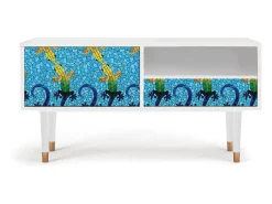 Clearance Mueble de TV - 115х59х48 cm - T3 - Gaudi's Lizard, Branco Bege