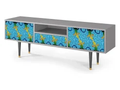 Móvel De Tv| Mueble de TV - 170х59х41 cm - T6 - Gaudi's Lizard, Cinza Cinzento