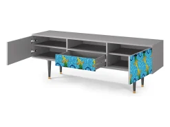 Móvel De Tv| Mueble de TV - 170х59х41 cm - T6 - Gaudi's Lizard, Cinza Cinzento