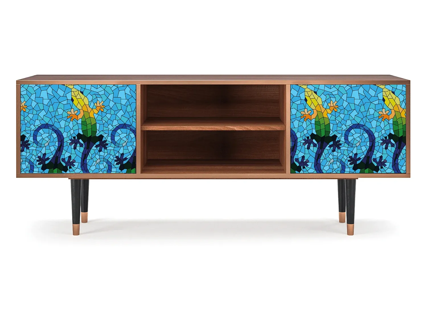 Mueble de TV - 170х69х48 cm - T2 - Gaudi's Lizard, Nogueira Castanho