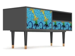 Mueble de TV - 115х59х48 cm - T3 - Gaudi's Lizard, Antracite^ Móvel De Tv