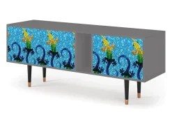 Móvel De Tv* Mueble de TV - 170х69х48 cm - T1 - Gaudi's Lizard, Cinza Cinzento