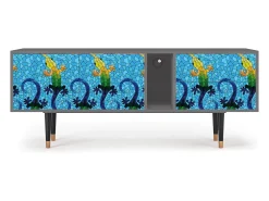 Móvel De Tv* Mueble de TV - 170х69х48 cm - T1 - Gaudi's Lizard, Cinza Cinzento