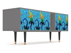 Móvel De Tv* Mueble de TV - 170х69х48 cm - T1 - Gaudi's Lizard, Cinza Cinzento