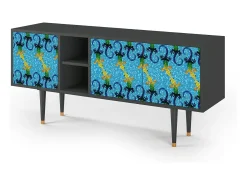 Best Mueble de TV - 150х69х41 cm - T5 - Gaudi's Lizard, Antracite Cinza antracite