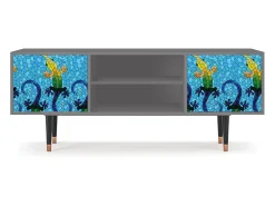 Móvel De Tv| Mueble de TV - 170х69х48 cm - T2 - Gaudi's Lizard, Cinza Cinzento