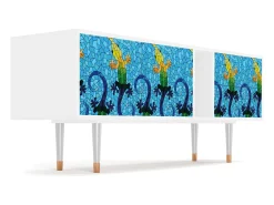 Móvel De Tv* Mueble de TV - 170х69х48 cm - T1 - Gaudi's Lizard, Branco Bege