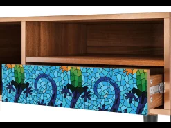 Mueble de TV - 115х59х48 cm - T3 - Gaudi's Lizard, Nogueira^ Móvel De Tv