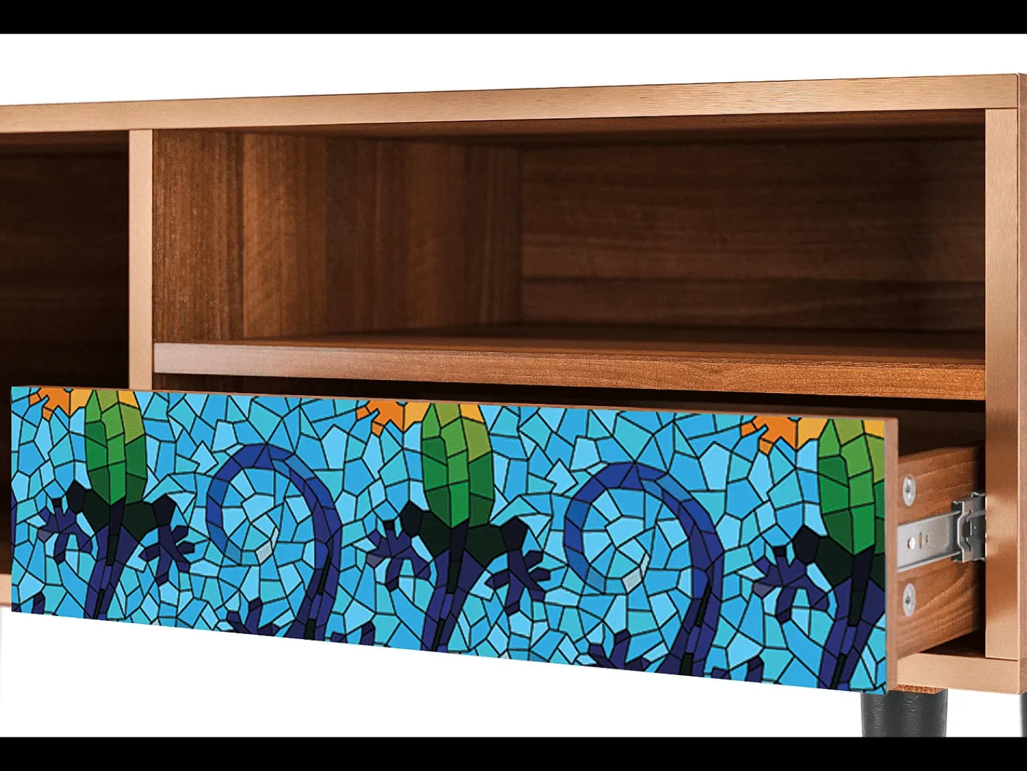Mueble de TV - 115х59х48 cm - T3 - Gaudi's Lizard, Nogueira^ Móvel De Tv