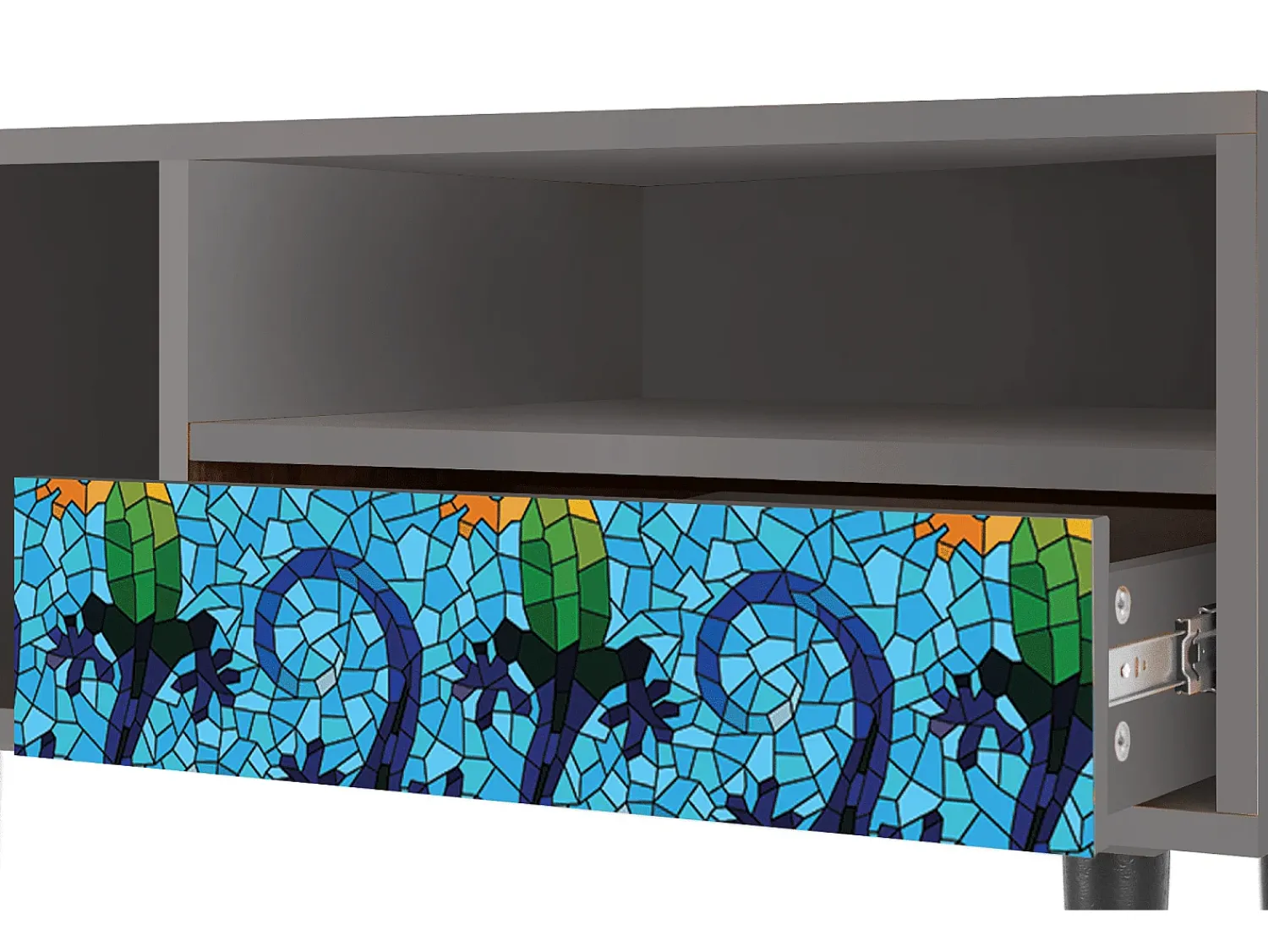 Mueble de TV - 115х59х48 cm - T3 - Gaudi's Lizard, Cinza^ Móvel De Tv