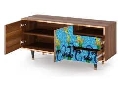 Mueble de TV - 125х56х41 cm - T7 - Gaudi's Lizard, Nogueira^ Móvel De Tv