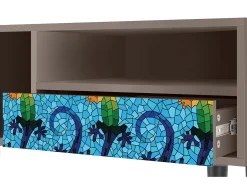 New Mueble de TV - 115х59х48 cm - T3 - Gaudi's Lizard, Latte Bege