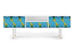 Móvel De Tv* Mueble de TV - 170х59х41 cm - T6 - Gaudi's Lizard, Branco Bege