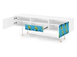 Móvel De Tv* Mueble de TV - 170х59х41 cm - T6 - Gaudi's Lizard, Branco Bege