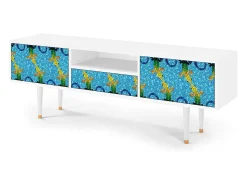 Móvel De Tv* Mueble de TV - 170х59х41 cm - T6 - Gaudi's Lizard, Branco Bege