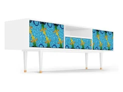 Móvel De Tv* Mueble de TV - 170х59х41 cm - T6 - Gaudi's Lizard, Branco Bege