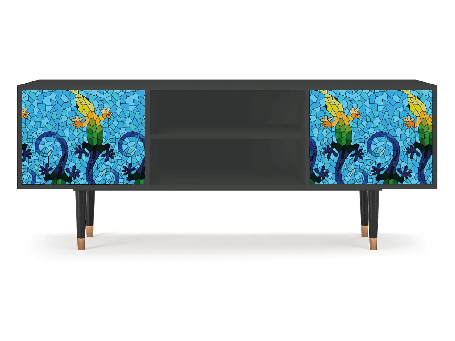 Mueble de TV - 170х69х48 cm - T2 - Gaudi's Lizard, Antracite^ Móvel De Tv