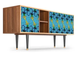 Móvel De Tv* Mueble de TV - 150х69х41 cm - T5 - Gaudi's Lizard, Nogueira Castanho