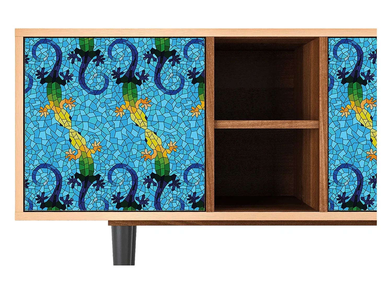 Móvel De Tv* Mueble de TV - 150х69х41 cm - T5 - Gaudi's Lizard, Nogueira Castanho