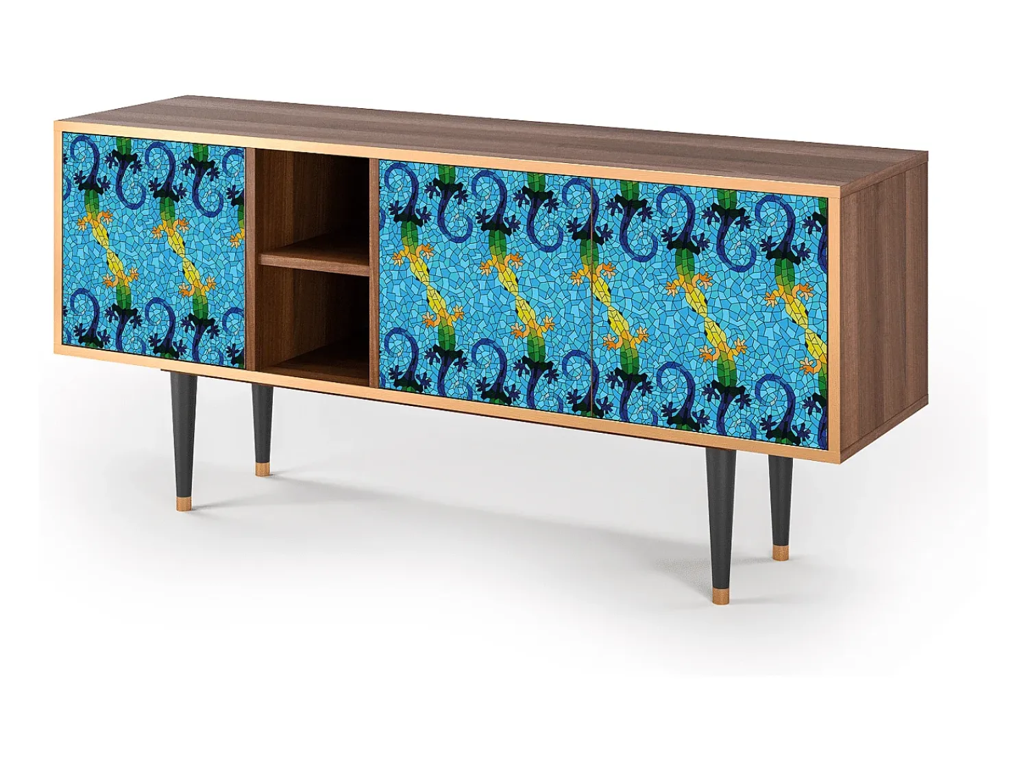 Móvel De Tv* Mueble de TV - 150х69х41 cm - T5 - Gaudi's Lizard, Nogueira Castanho