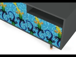 Móvel De Tv* Mueble de TV - 125х56х41 cm - T7 - Gaudi's Lizard, Antracite Cinza antracite