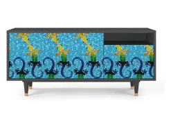 Móvel De Tv* Mueble de TV - 125х56х41 cm - T7 - Gaudi's Lizard, Antracite Cinza antracite