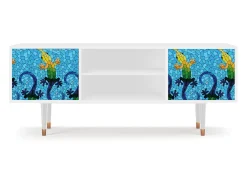 Móvel De Tv| Mueble de TV - 170х69х48 cm - T2 - Gaudi's Lizard, Branco Bege