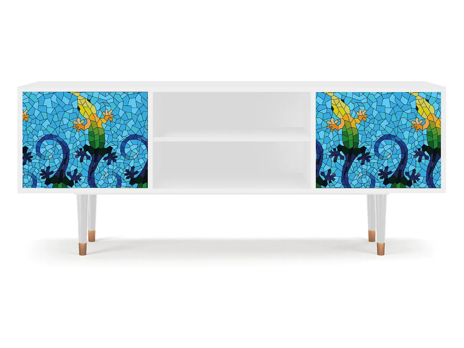 Móvel De Tv| Mueble de TV - 170х69х48 cm - T2 - Gaudi's Lizard, Branco Bege
