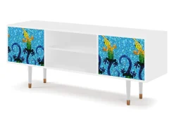 Móvel De Tv| Mueble de TV - 170х69х48 cm - T2 - Gaudi's Lizard, Branco Bege