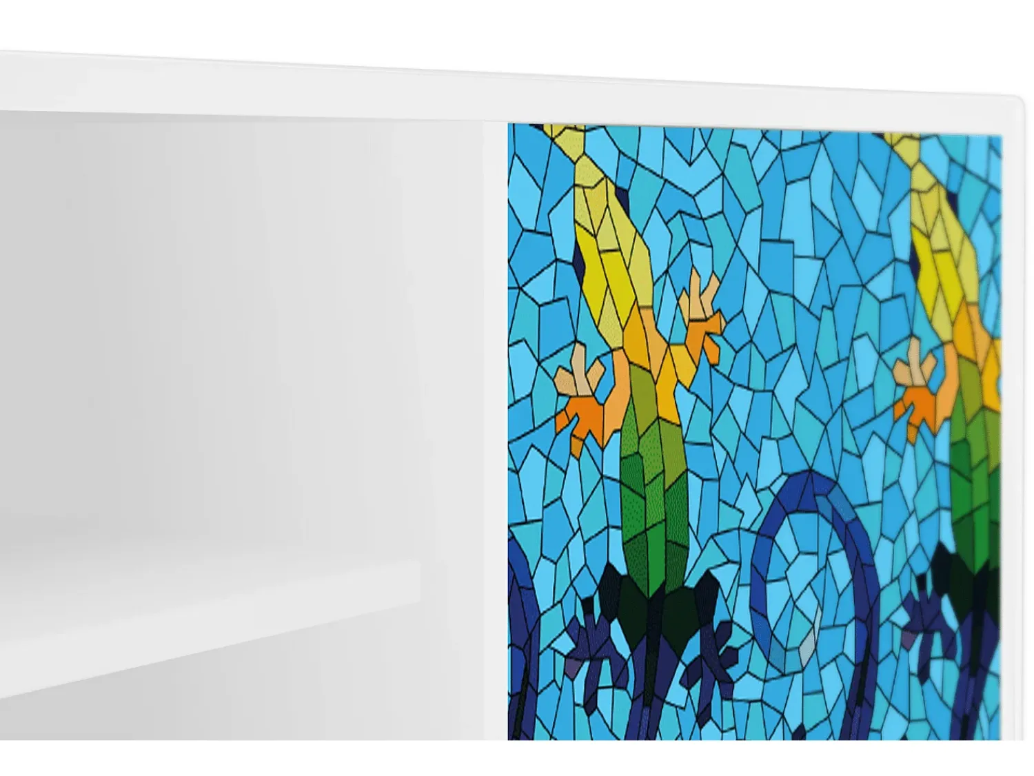 Móvel De Tv| Mueble de TV - 170х69х48 cm - T2 - Gaudi's Lizard, Branco Bege