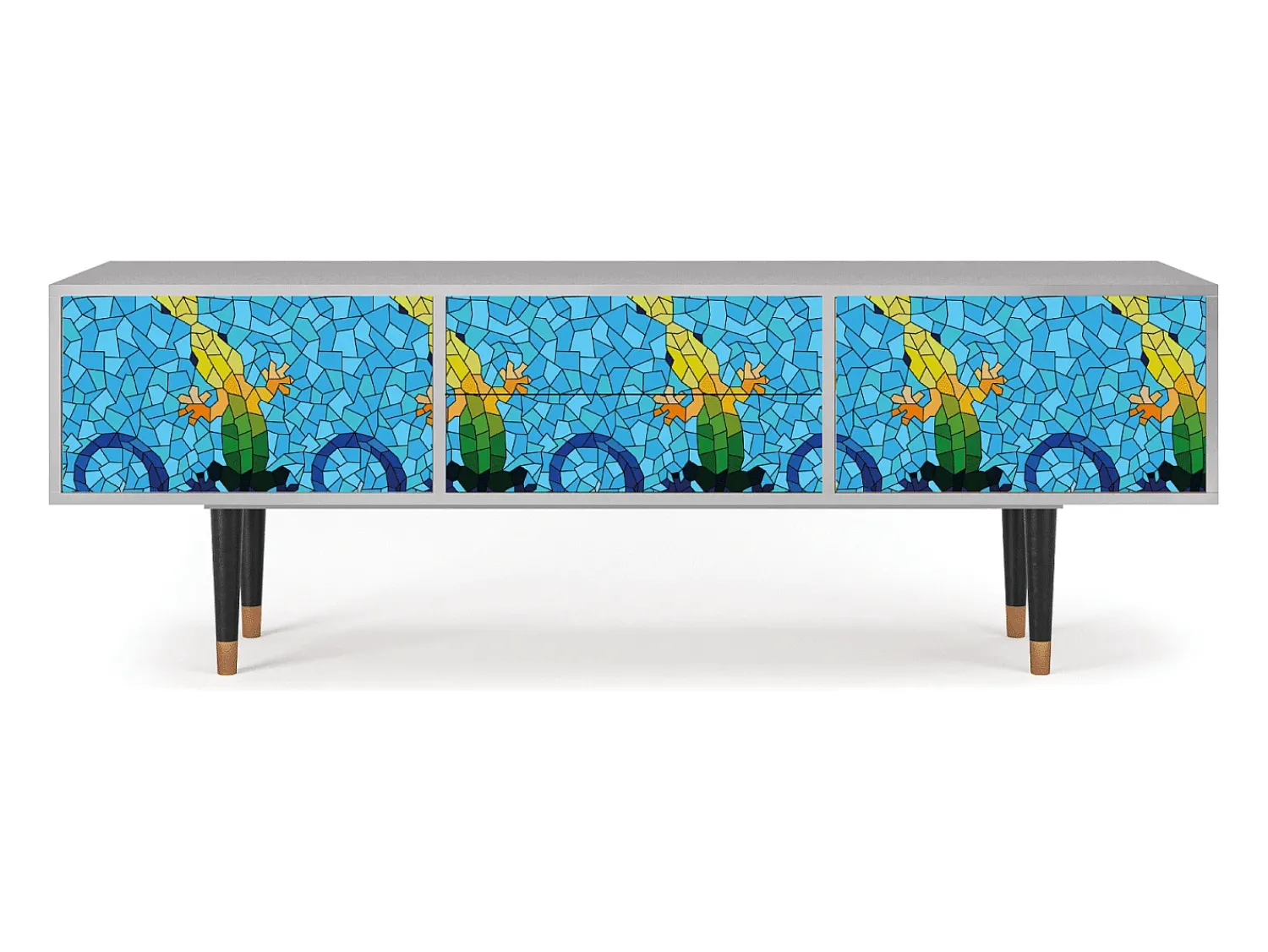 Mueble de TV - 170х59х48 cm - T4 - Gaudi's Lizard, Cinza^ Móvel De Tv