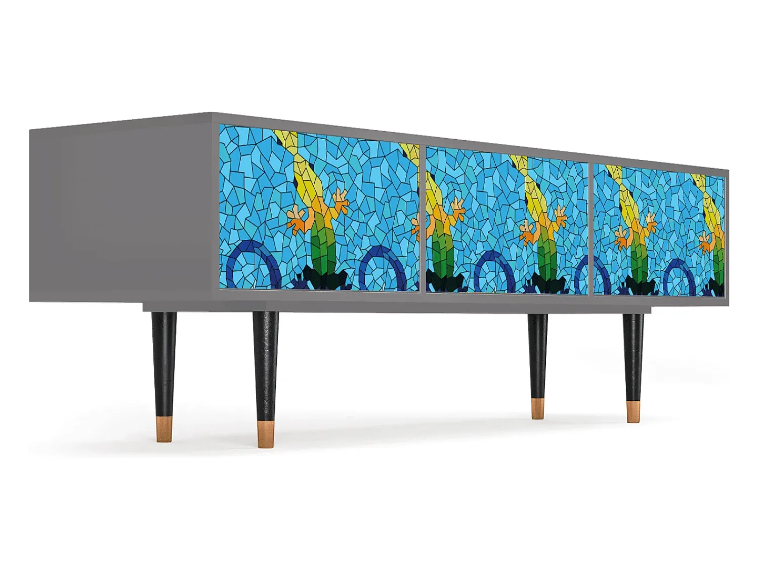 Mueble de TV - 170х59х48 cm - T4 - Gaudi's Lizard, Cinza^ Móvel De Tv
