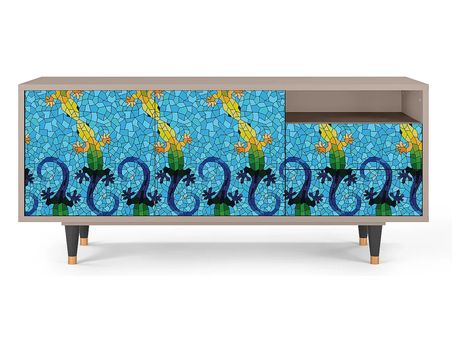 Sale Mueble de TV - 125х56х41 cm - T7 - Gaudi's Lizard, Latte Bege