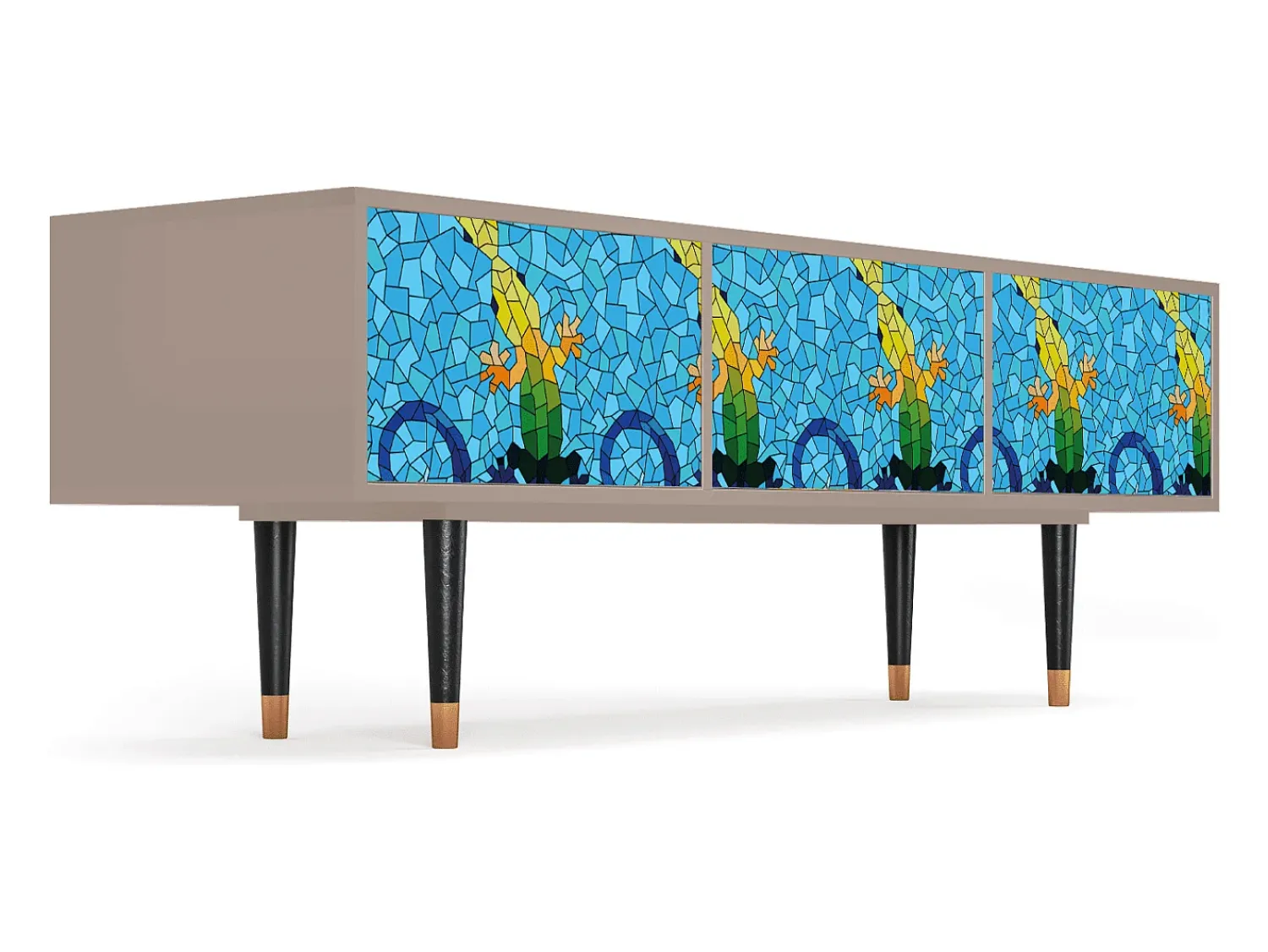 Móvel De Tv| Mueble de TV - 170х59х48 cm - T4 - Gaudi's Lizard, Latte Bege